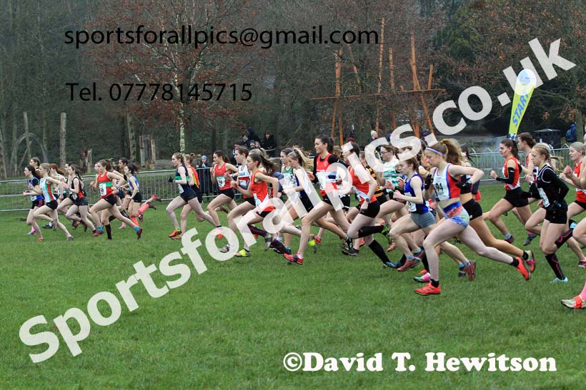 Womens Under-17s 2023 Northern Cross Country Champs., Witton Park, Blackburn. Photo: David T. Hewitson/Sports for All Pics